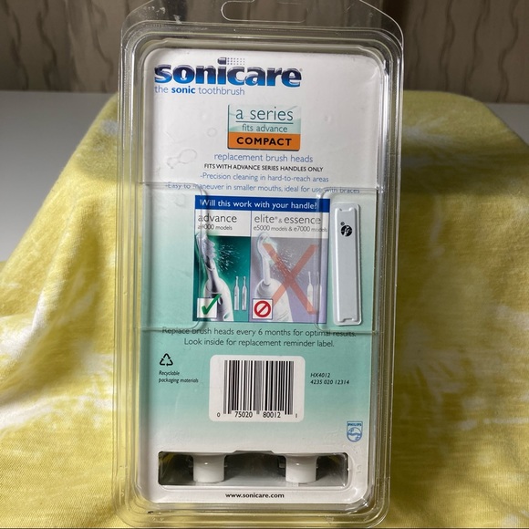 Sonicare A Series Compact Replacement Brush Heads Advance 2 Pack NIB A4000 - Picture 5 of 10